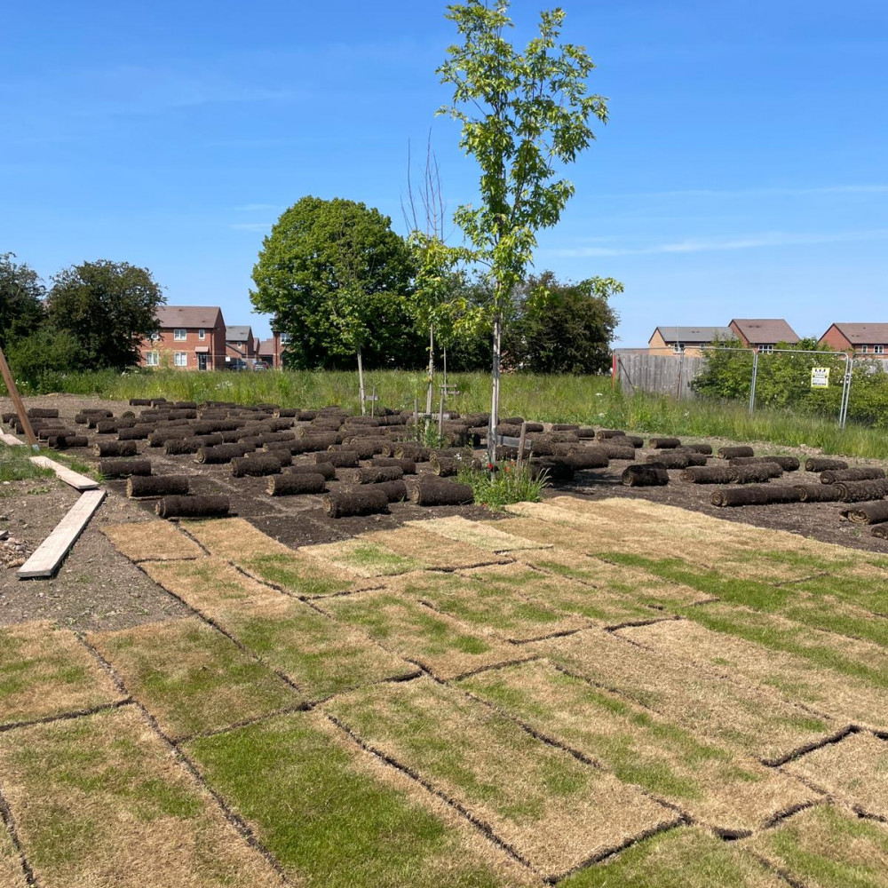 Public open space at Beaconside, Stafford before Landywood landscaping