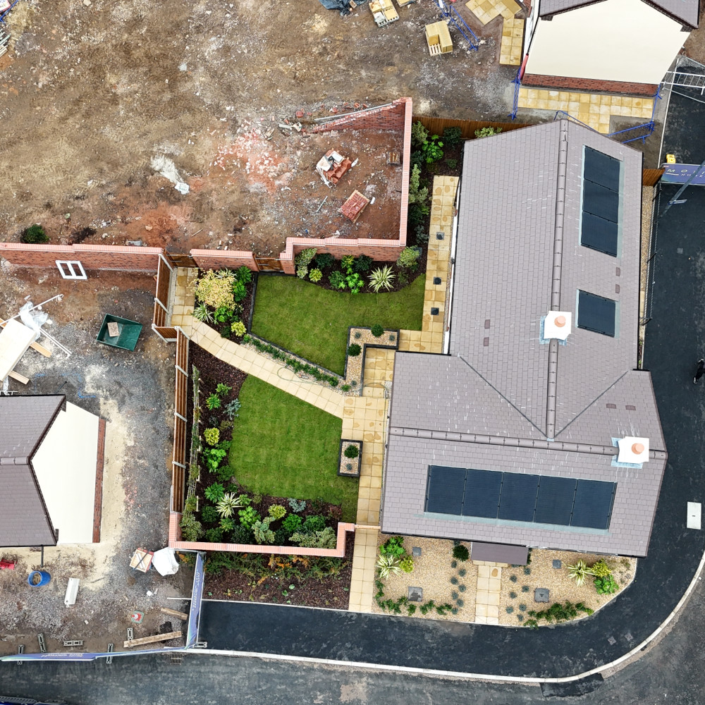 Landscaped show-home gardens at The Woodlands, Lightmoor by Landywood