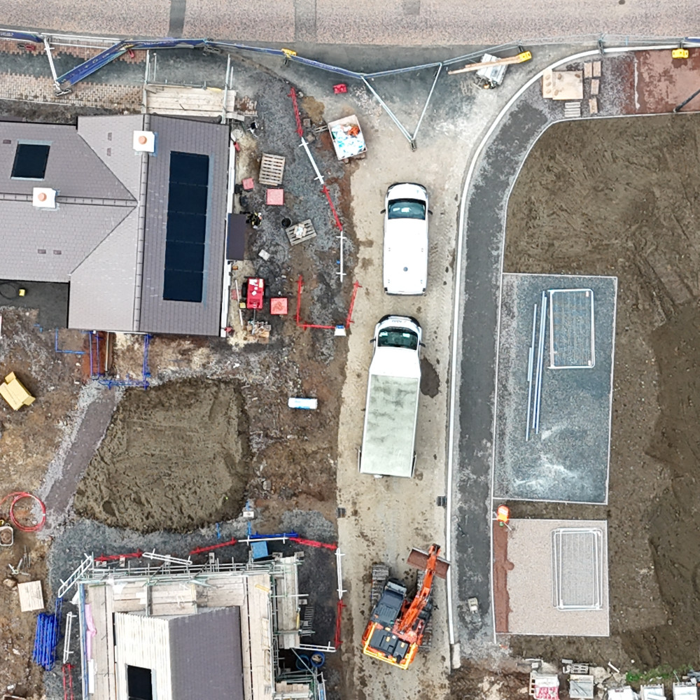 Show-home plots at The Woodlands, Lightmoor before Landywood landscaping