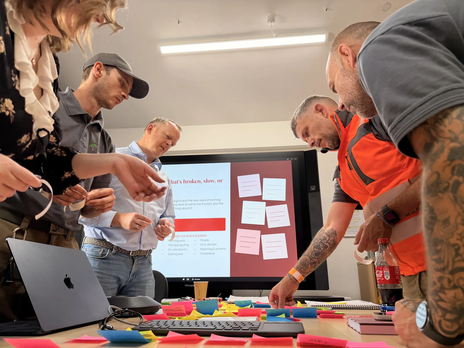 The Landywood team working through ideas together at a HumanAmp workshop